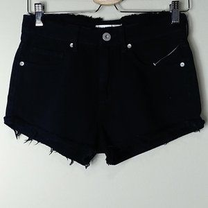Bull Head Denim High Rise Short Black Shorts